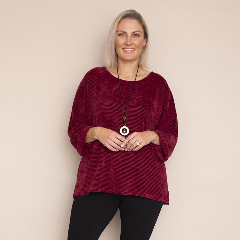 Emily Vevet Top (Wine)