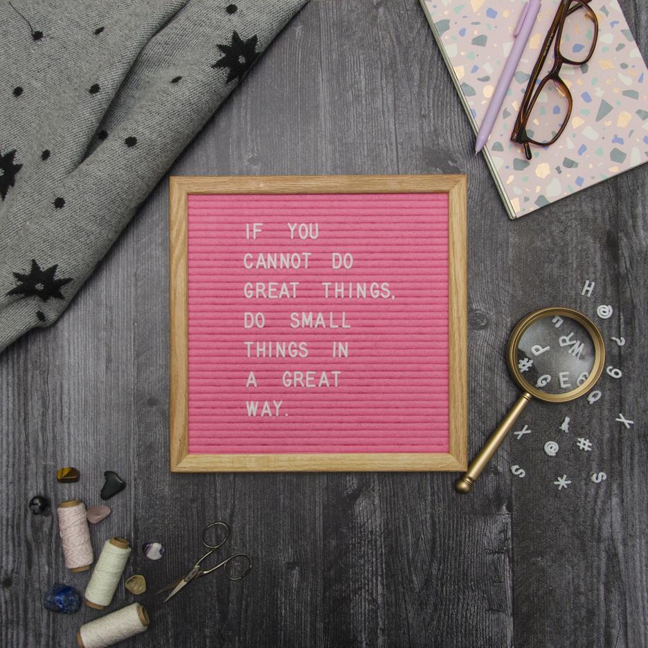 Premium Hot Pink Felt Letter Board 10x10 Inches