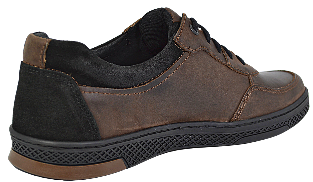 Christos - Mens laced up sneaker shoes - Reindeer Leather