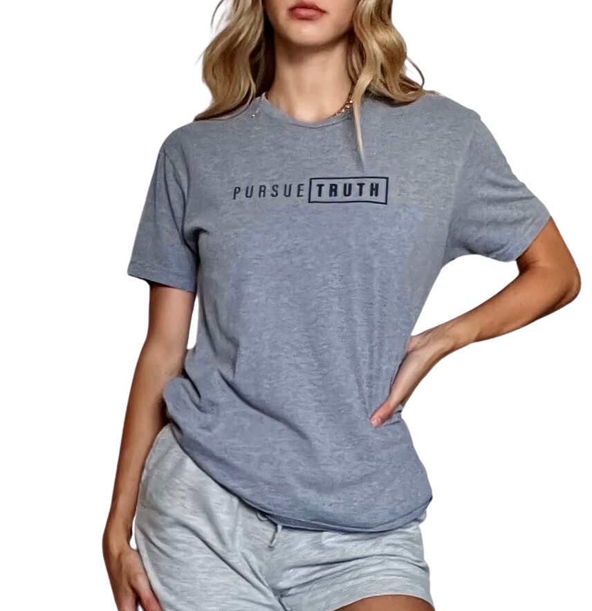 Pursue Truth Unisex Heather Greay Tshirt_Involvd Social Advocacy Clothing Brand