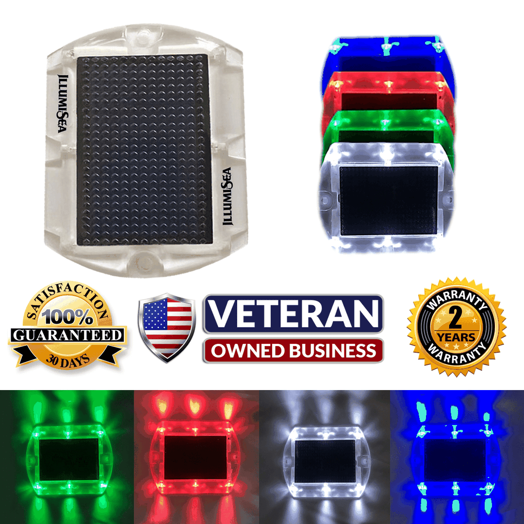 Solar Dock Lights Outdoor Waterproof APONUO Driveway Lights Led Solar Powered Bright White 6 LEDs Outdoor Solar Dock Deck Lights for Marine Dock Stairs driveways 8 Packs 