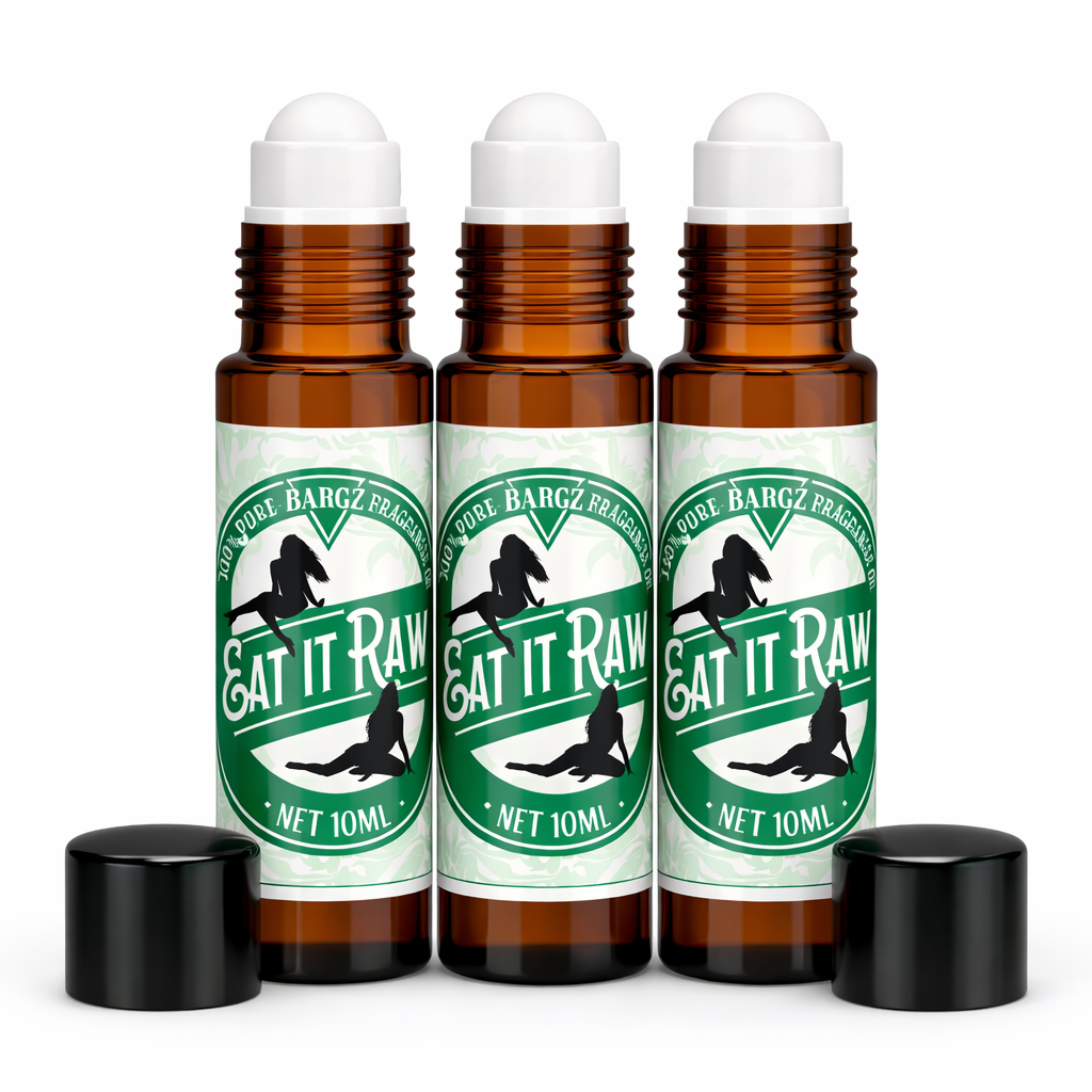 Bargz Eat It Raw Fragrance Perfume Oil, Mature Fruity Scent with Sweet Awakening Effect - Roll on Bottle