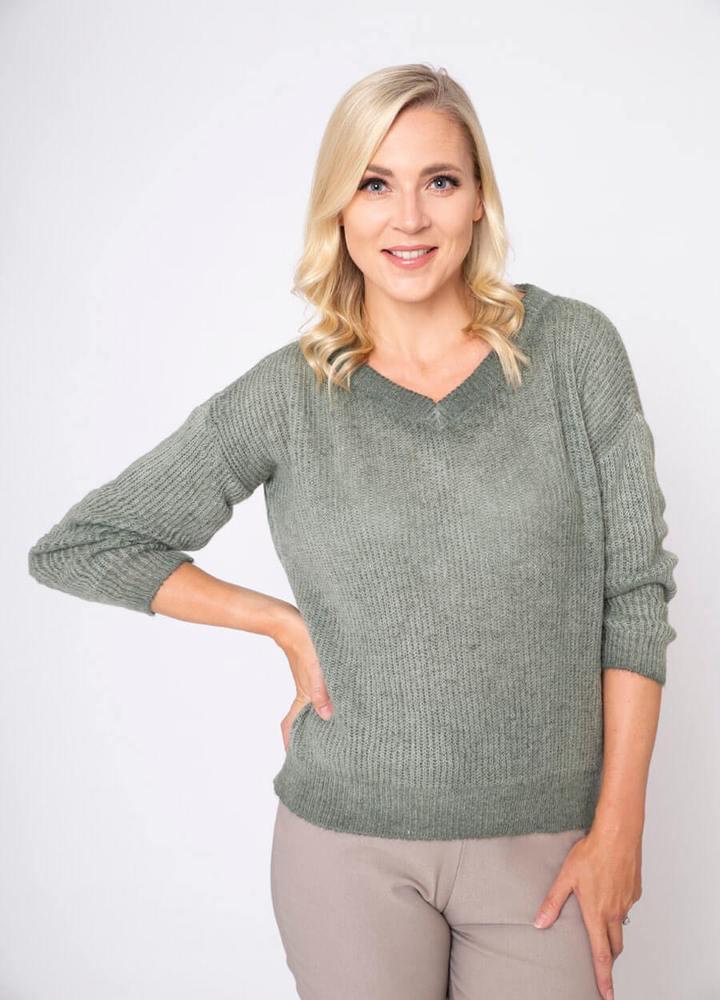 V Neck Mohair Jumper