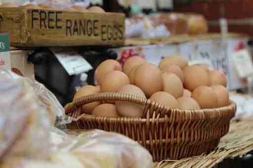 free range eggs in a basket