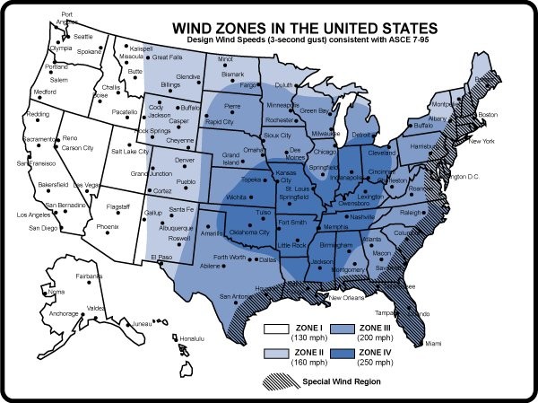 Wind Zones in the US