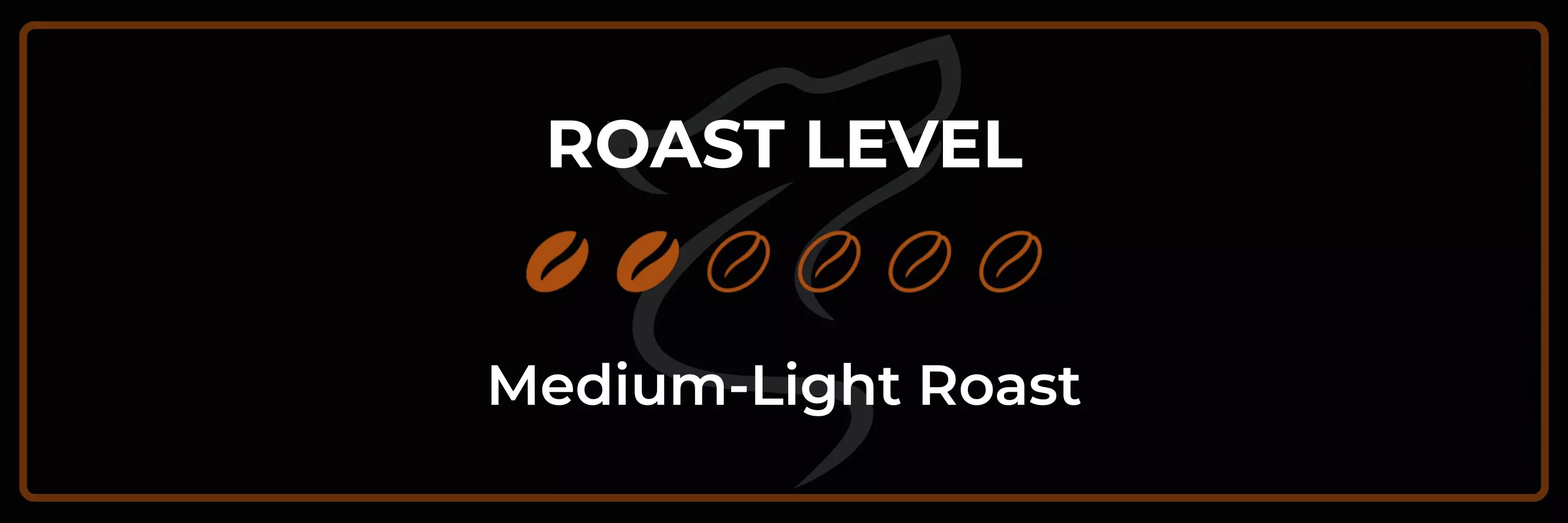 Roast level card for Amara showing Lone Wolf Coffee as a medium-light roast with highlighted bean icons.