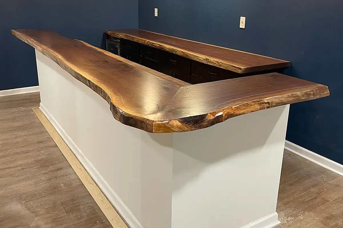 Live Edge Walnut Wood Counter Top