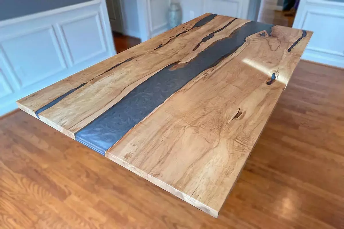 maple live edge river table