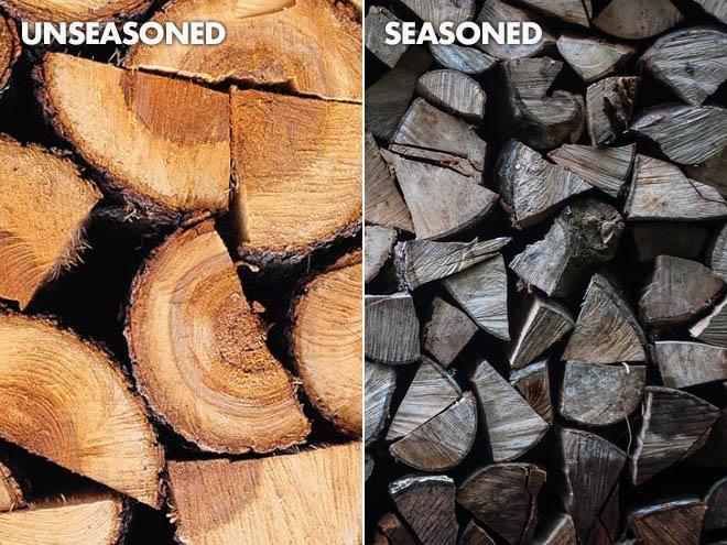 seasoned vs unseasoned firewood