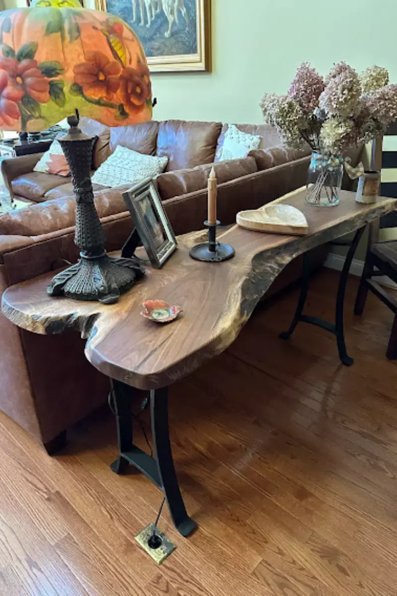 Live Edge Walnut Console Table