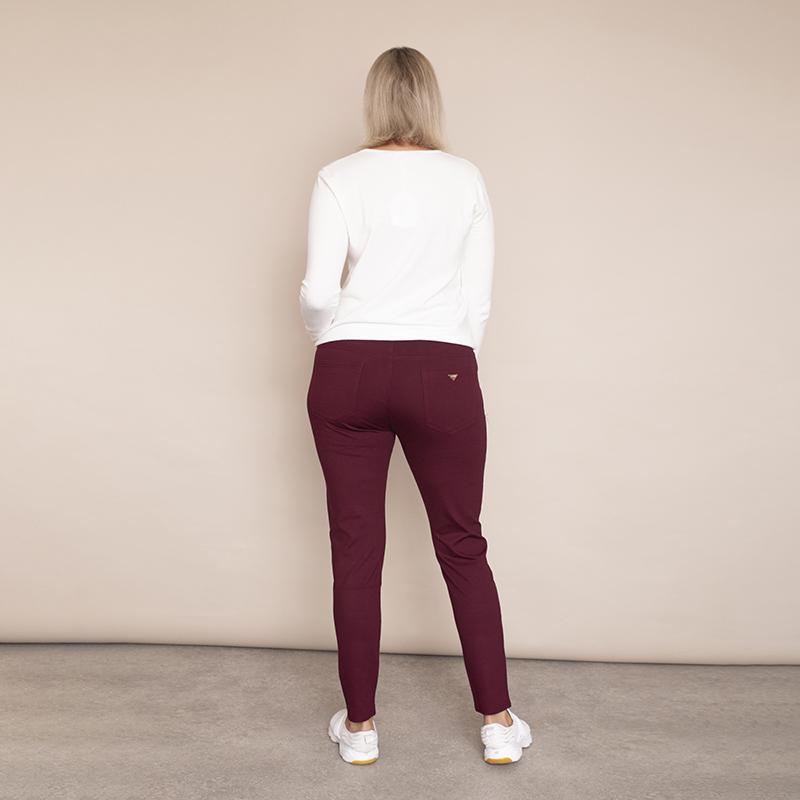 Ann Stretch Waist Trousers - Plus Size (Wine)