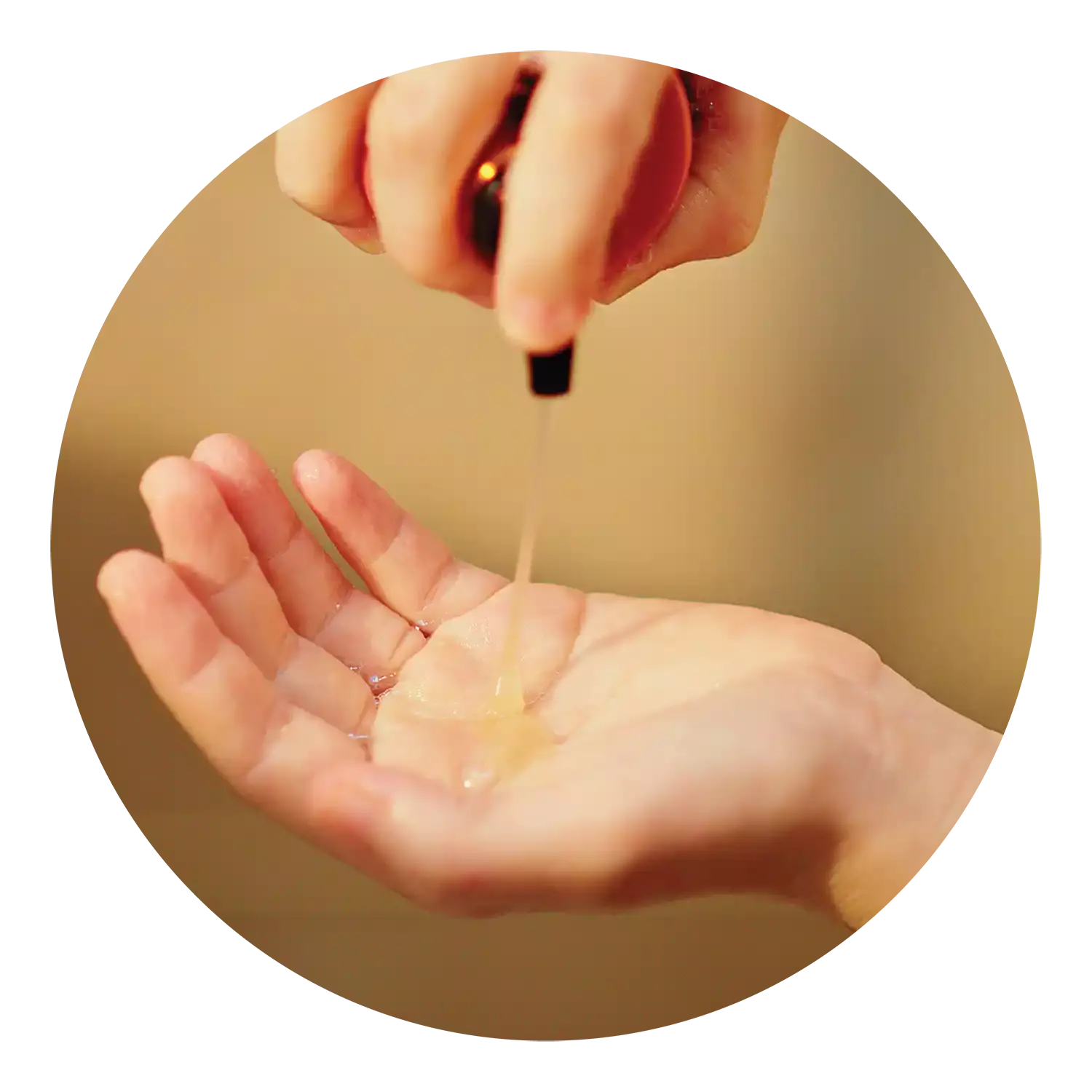Dispense your desired amount of cleanser into your palm. 
