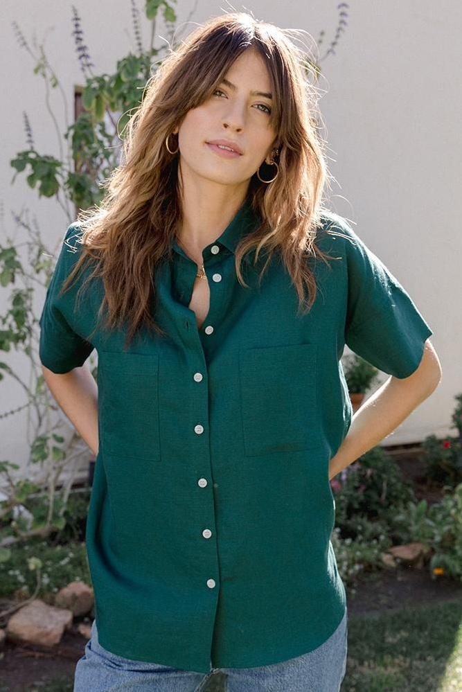 Short Sleeve Box Top Emerald