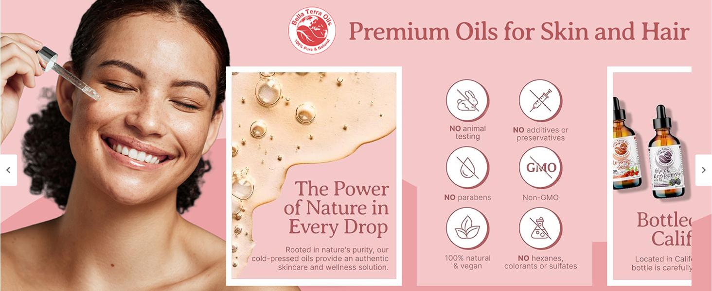 Premium oils for skin and hair