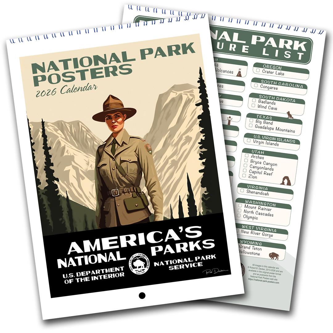 National Park Posters 2026 Calendar
