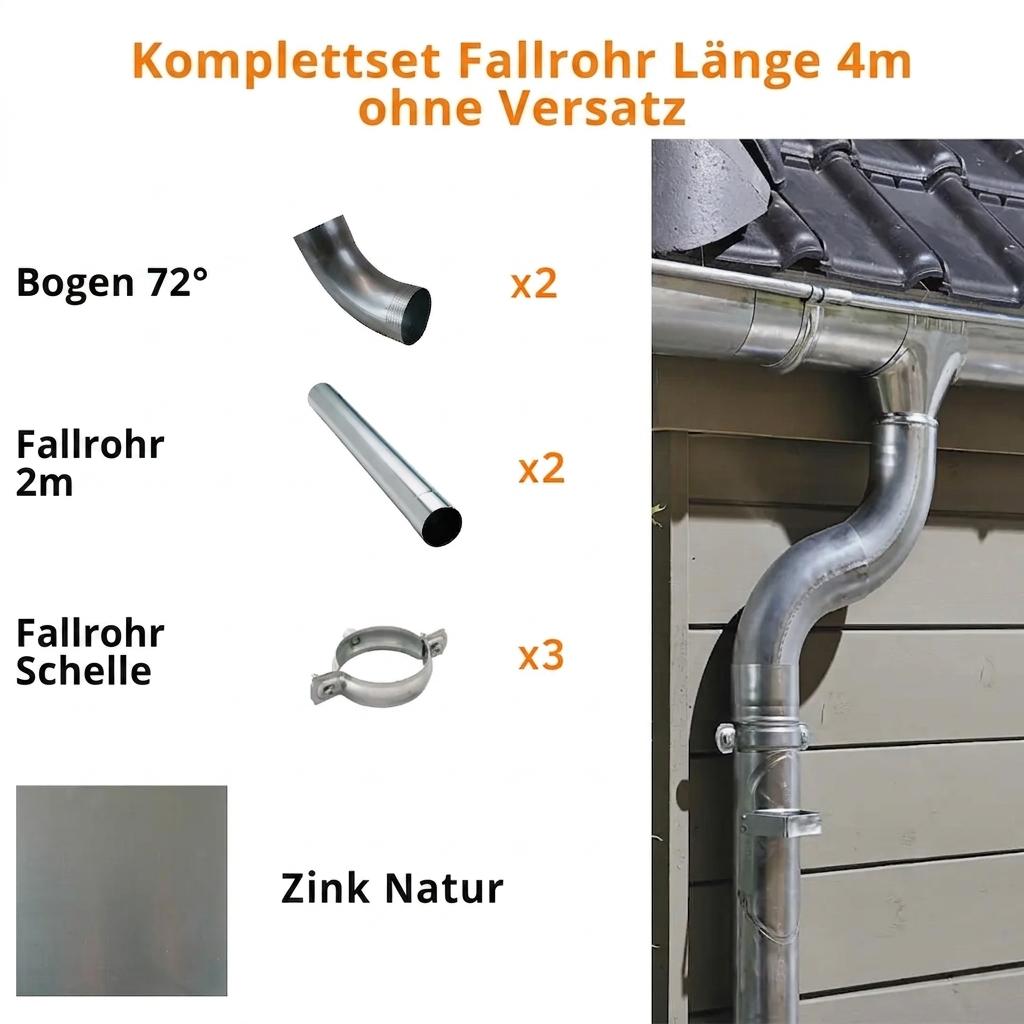 Zink-Fallrohr – Ø 100 mm