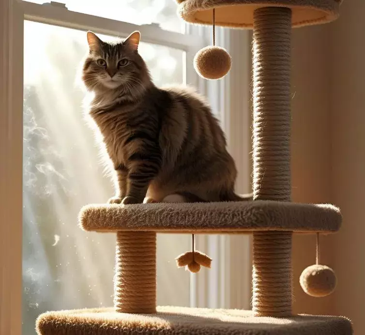 cat on cat tree