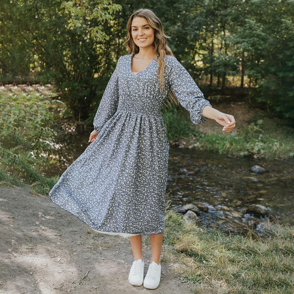 Emily Dress (Floral Blue)