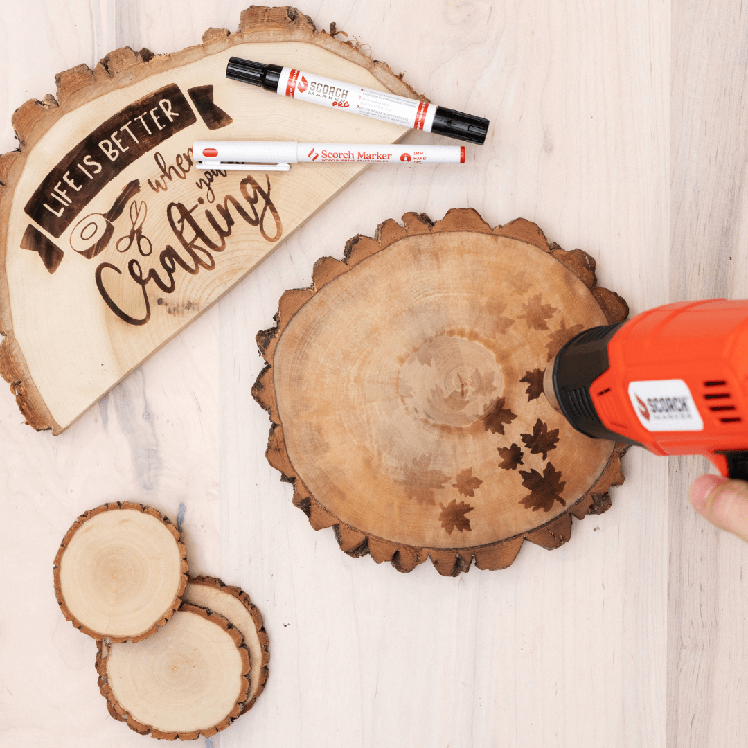 Giant Wood Slice 7-9” For Home Decor and Centerpieces - Scorch Marker