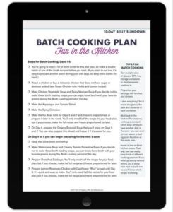 iPad con el plan de cocina por lotes del Dr. Kellyann: Diversión en la cocina