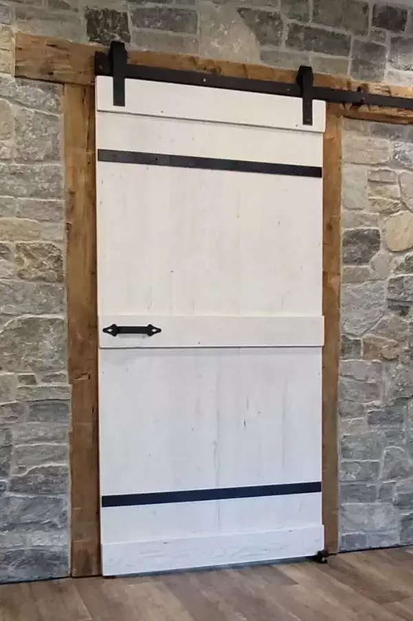 White Barn Door with Handle