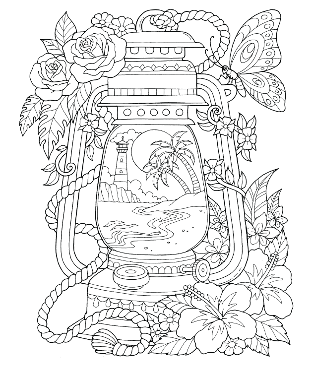 Freebie Friday 07-19-19 Tropical Scenes Coloring Page