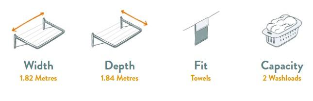 Brabantia Wallfix Clothesline with Storage Box