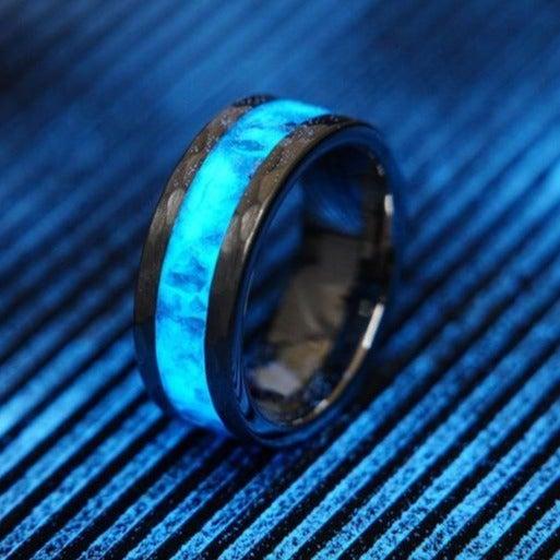 There are many different options for a Hammered Tungsten Ring including this Glowstone Ring