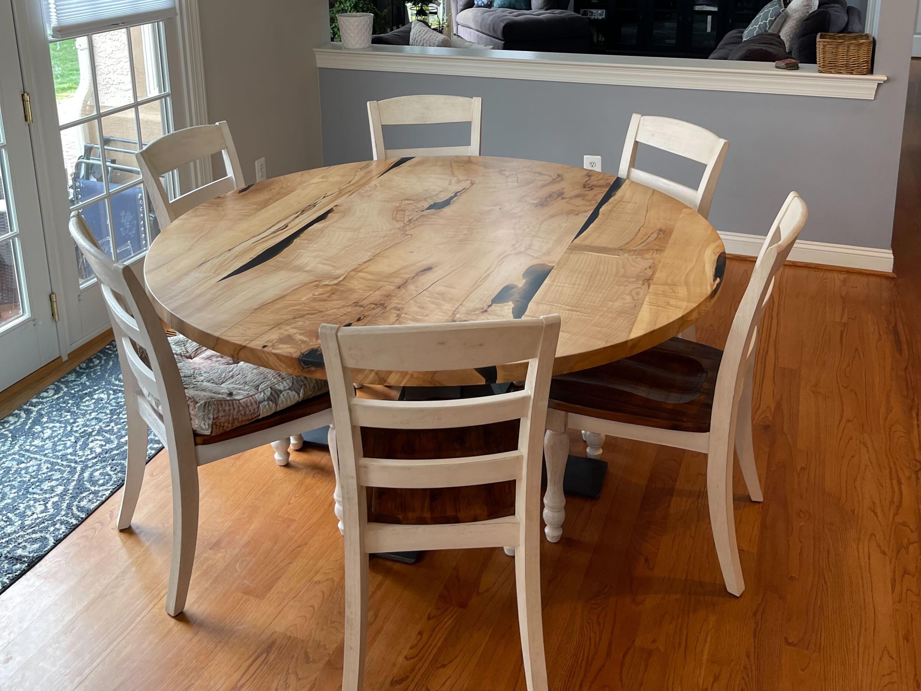 round live edge maple table