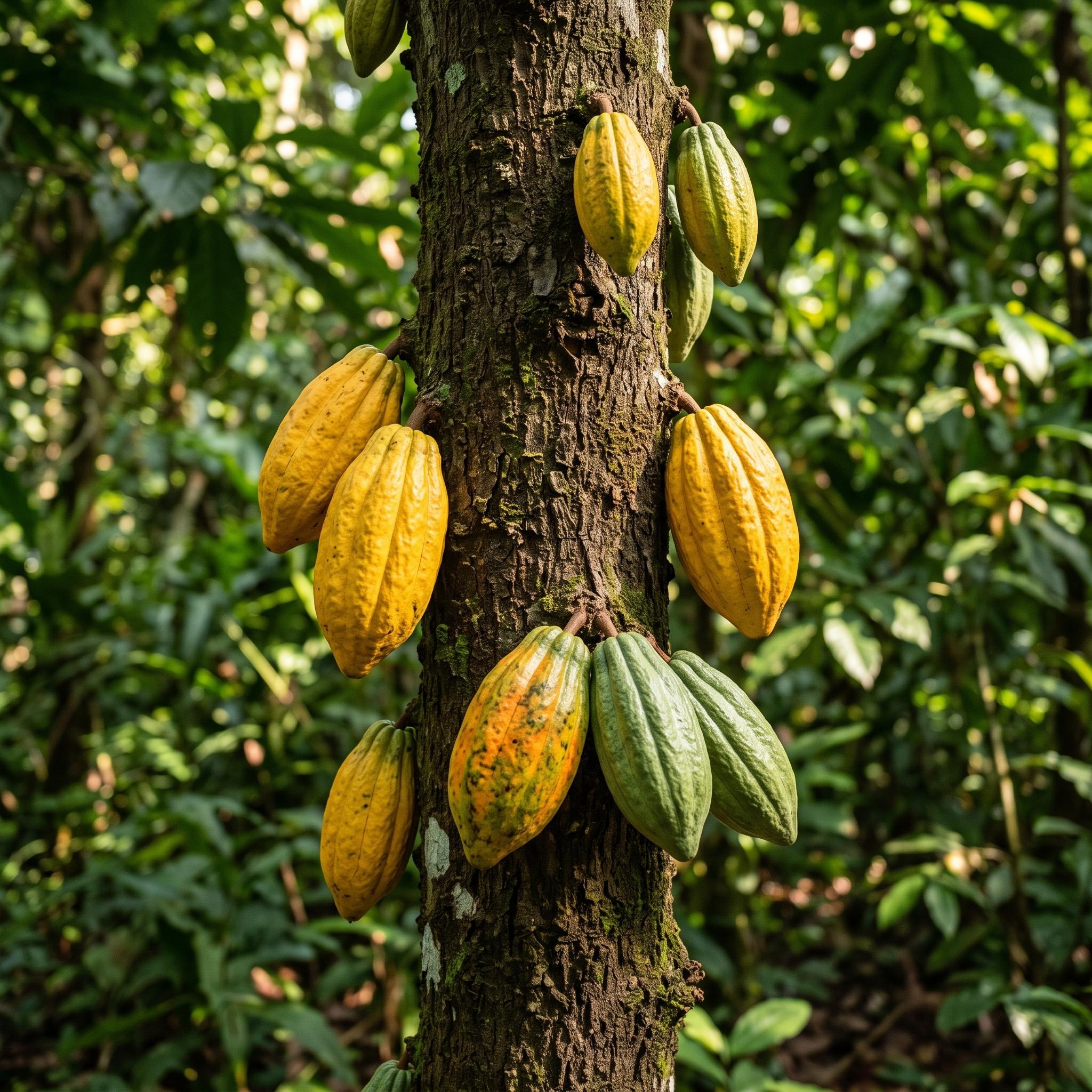 Line Drawing of a Cacao Tree