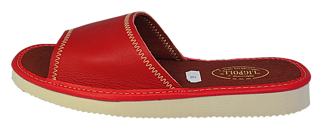 Karisa - Women Red leather slides - Reindeer Leather