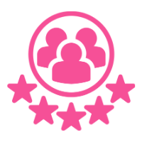 customer first icon with 5 stars