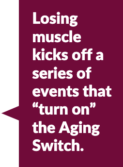 Losing muscle kicks off a series of events that "turn on" the Aging Switch.