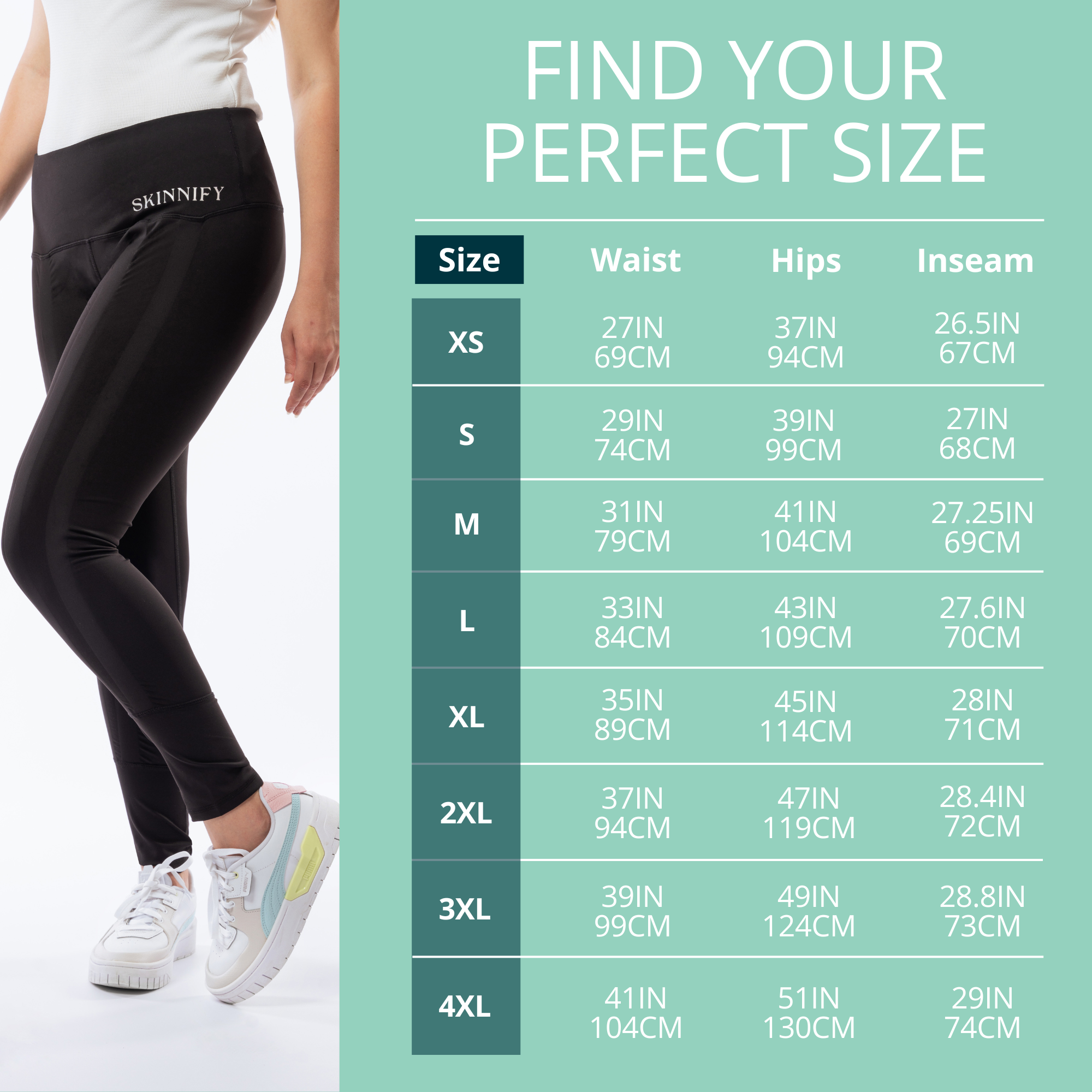 Sizing of Skinnify Resistance Band Leggings