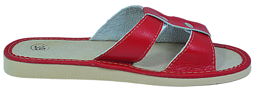 Liona - women leather slides - Reindeer Leather