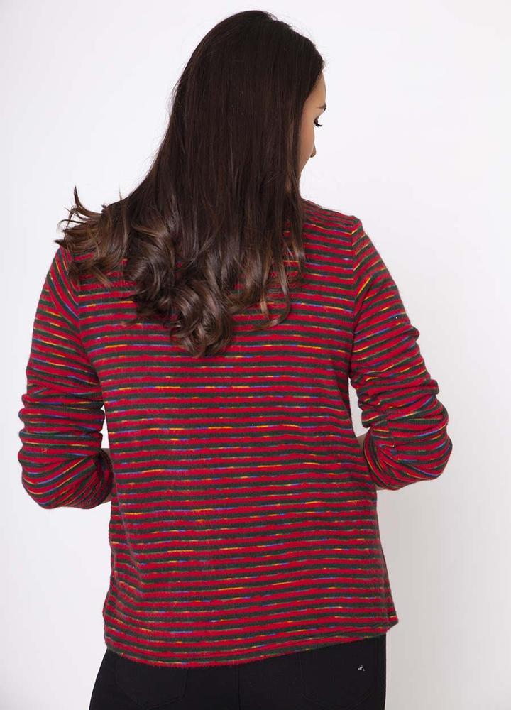 2 Pocket Stripe Top in Red
