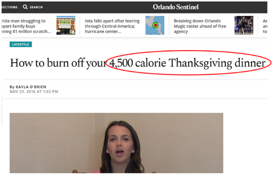 Orlando Sentinel - 4,500 Calories Thanksgiving Dinner