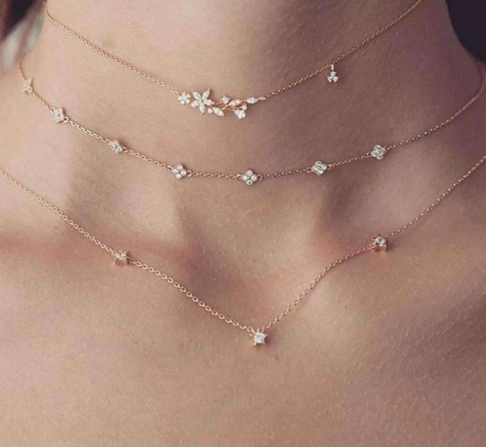 Layered clementine necklace