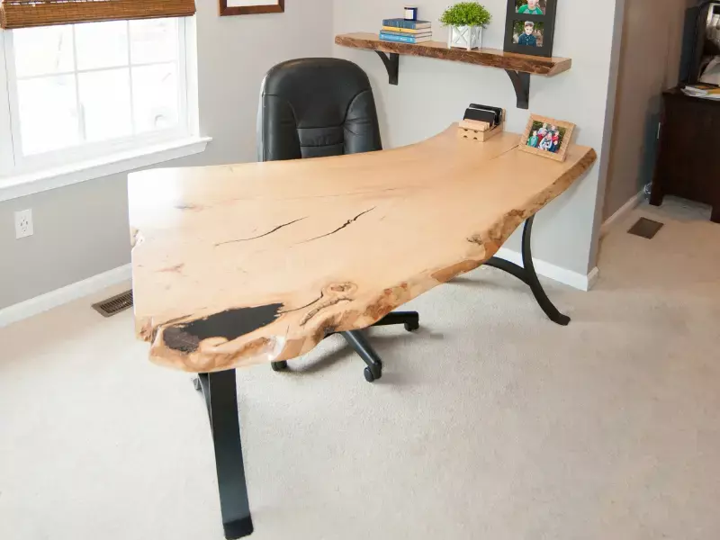 maple live edge office desk