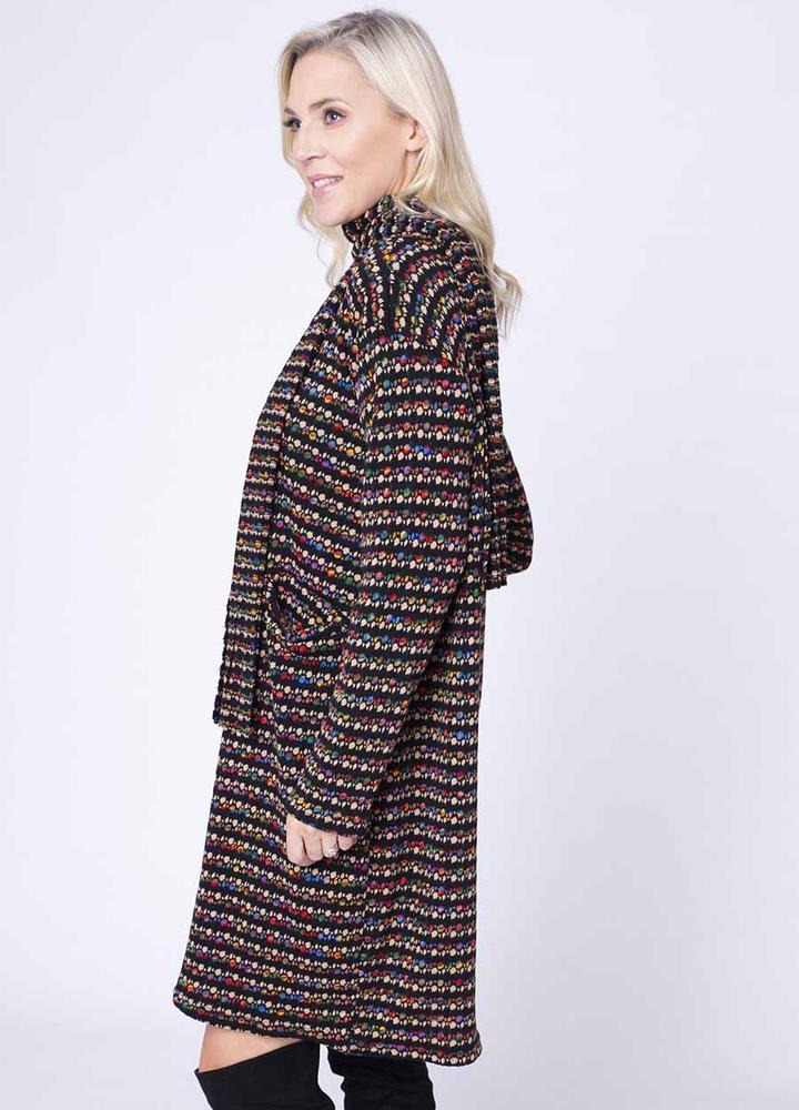 Fine Knit Pocket Dress & Scarf in Beige