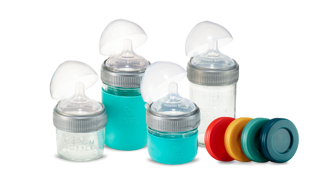 Mason Bottle - Glass Mason Jars for Breast Milk Storage - Wide Easy to Clean Design, Dishwasher and Freezer Safe (8 oz Jars (Set of 12))