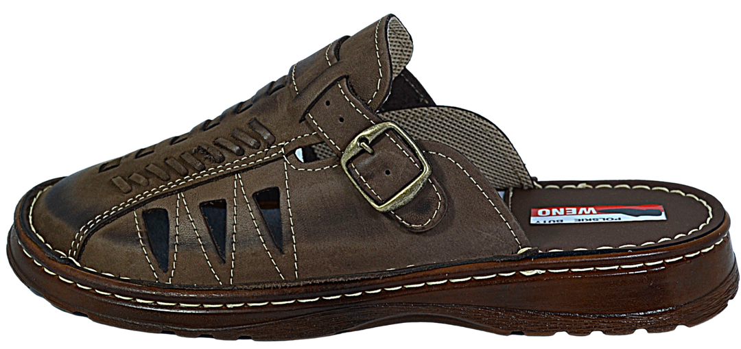 Oliver - Mens handmade leather clogs - Reindeer Leather