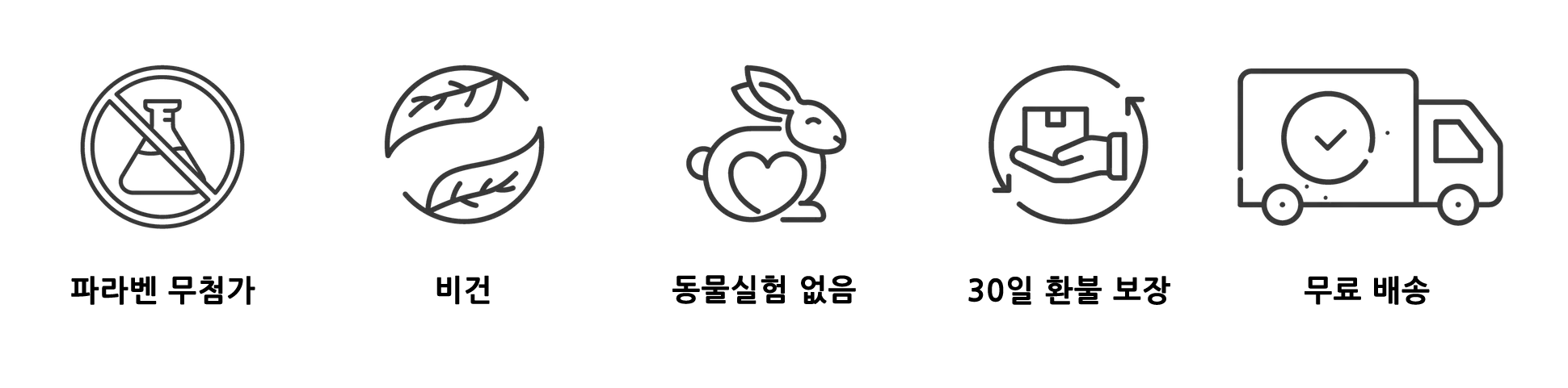 icons 1dermatologically tested | no added parabens |vegan| not tested on animals | 30 day money back guarantee | free shipping