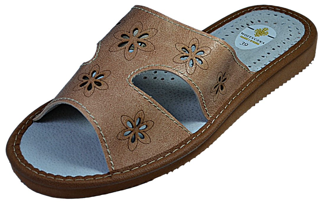 Agata - Polish leather slippers for women - Reindeer Leather