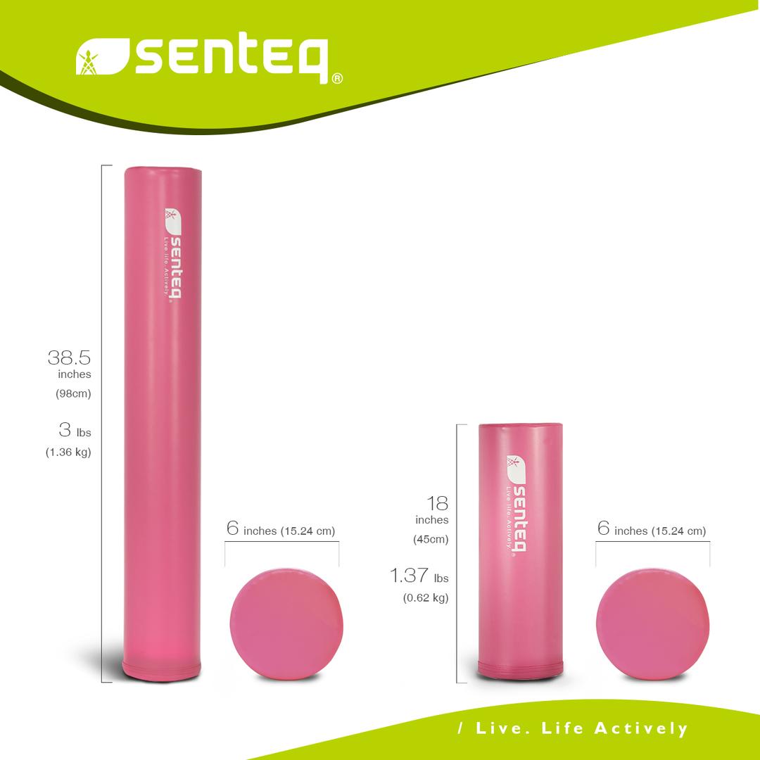 SENTEQ Leather Foam Roller therapeutic exercises water resistant PVC leather material Stretchpole Straightening workout