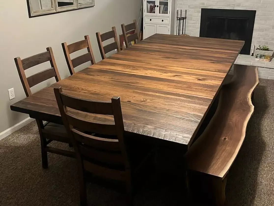 Tabernash Dining Table with Live Edge Bench