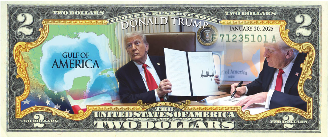 President Donald Trump Gulf of America Collectible $2 Bill (Genuine Legal Tender)