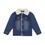 Boys denim jacket with button enclosure and fleece lining