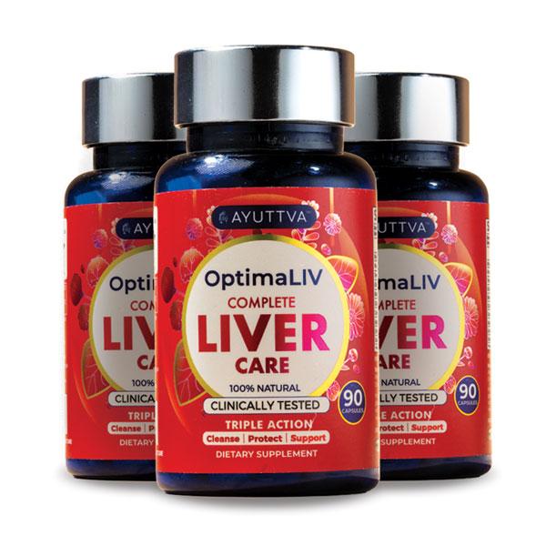 Optimaliv bottle with white background