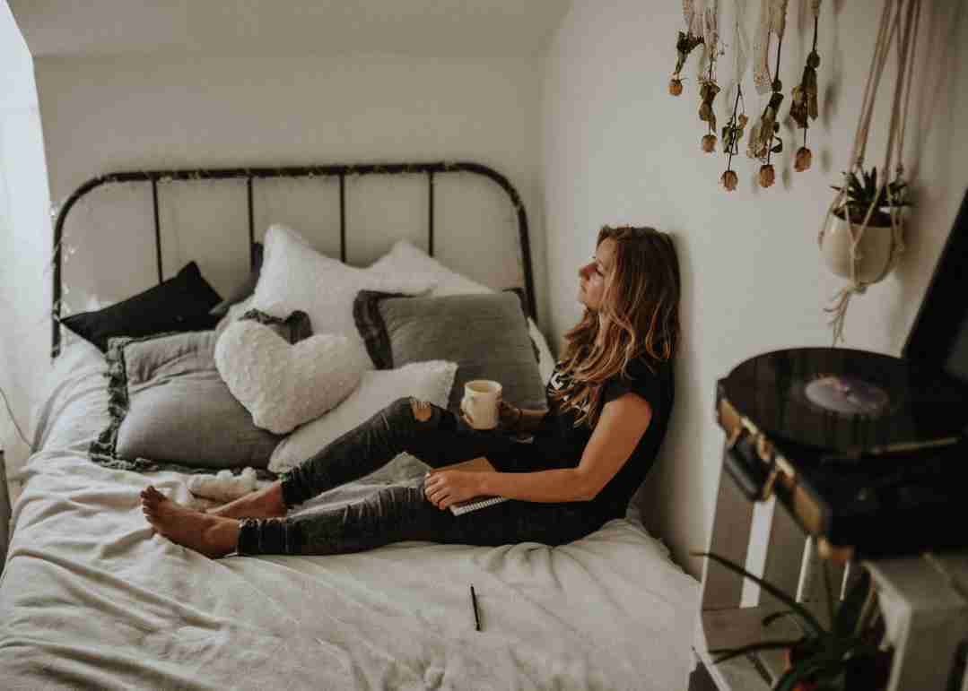 Woman relaxing drinking coffee